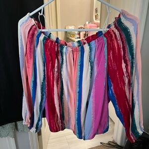 Multiple color off the shoulder shirt!! L.